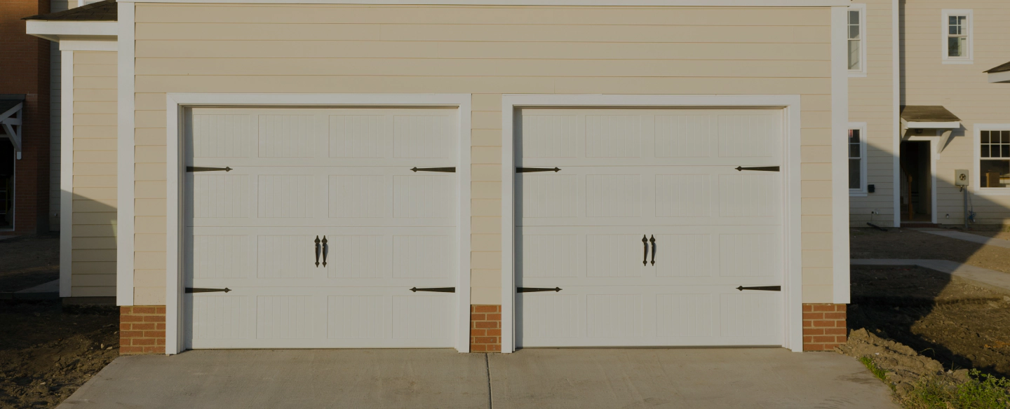 two white garage doors